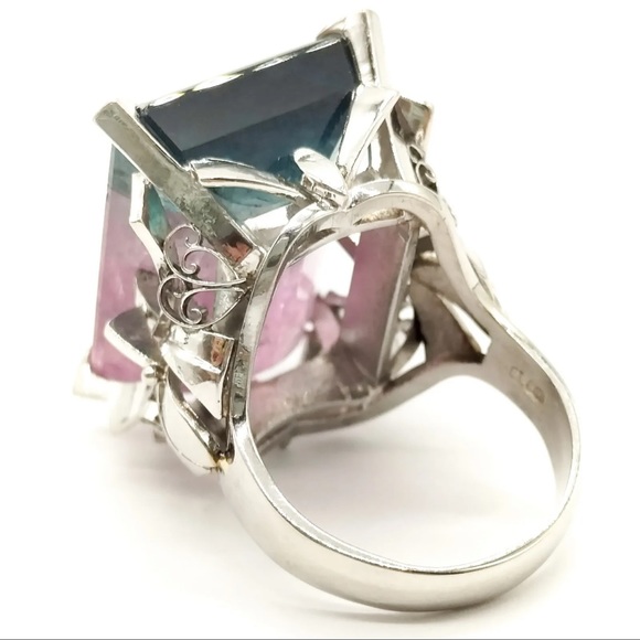 Jewelry Ring Watermelon Tourmaline 29.01ct Platinum 426199 - Picture 2 of 9